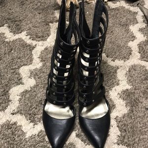 Woman’s caged heels